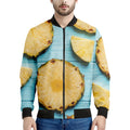 Sliced Pineapple Print Men's Bomber Jacket