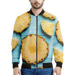Sliced Pineapple Print Men's Bomber Jacket