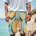 Sliced Pineapple Print Men's Cargo Shorts