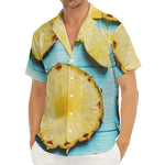 Sliced Pineapple Print Men's Deep V-Neck Shirt
