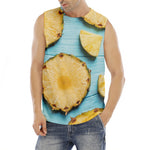 Sliced Pineapple Print Men's Fitness Tank Top