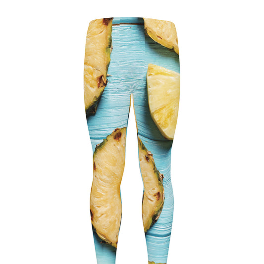 Sliced Pineapple Print Men's leggings
