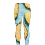 Sliced Pineapple Print Men's leggings
