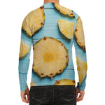 Sliced Pineapple Print Men's Long Sleeve Rash Guard