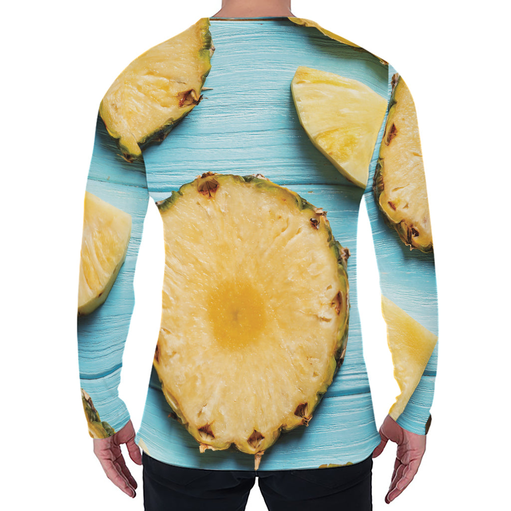 Sliced Pineapple Print Men's Long Sleeve T-Shirt