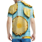 Sliced Pineapple Print Men's Polo Shirt