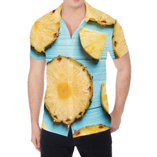 Sliced Pineapple Print Men's Shirt