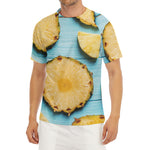 Sliced Pineapple Print Men's Short Sleeve Rash Guard
