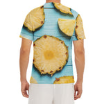 Sliced Pineapple Print Men's Short Sleeve Rash Guard