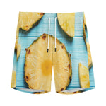Sliced Pineapple Print Men's Sports Shorts