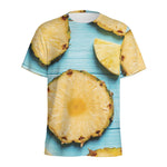 Sliced Pineapple Print Men's Sports T-Shirt