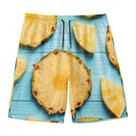 Sliced Pineapple Print Men's Swim Trunks