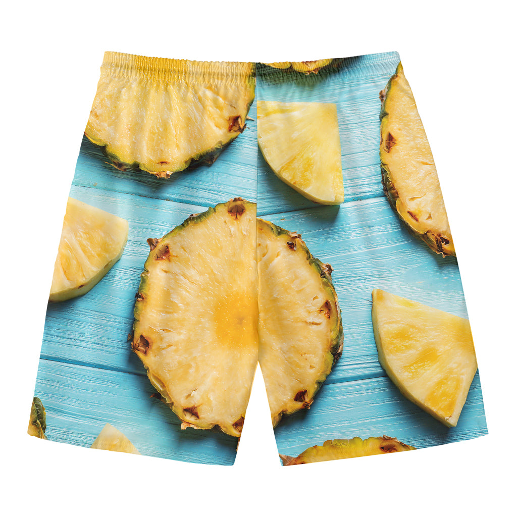 Sliced Pineapple Print Men's Swim Trunks
