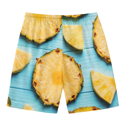 Sliced Pineapple Print Men's Swim Trunks