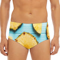 Sliced Pineapple Print Men's Triangle Swim Briefs