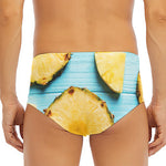 Sliced Pineapple Print Men's Triangle Swim Briefs