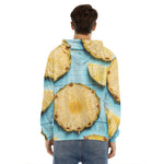 Sliced Pineapple Print Men's Velvet Pullover Hoodie