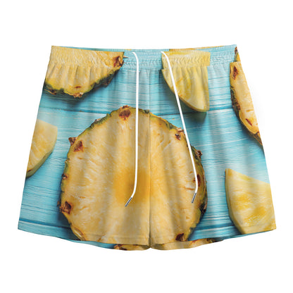 Sliced Pineapple Print Mesh Shorts