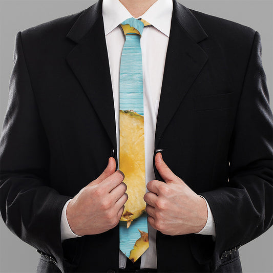 Sliced Pineapple Print Necktie