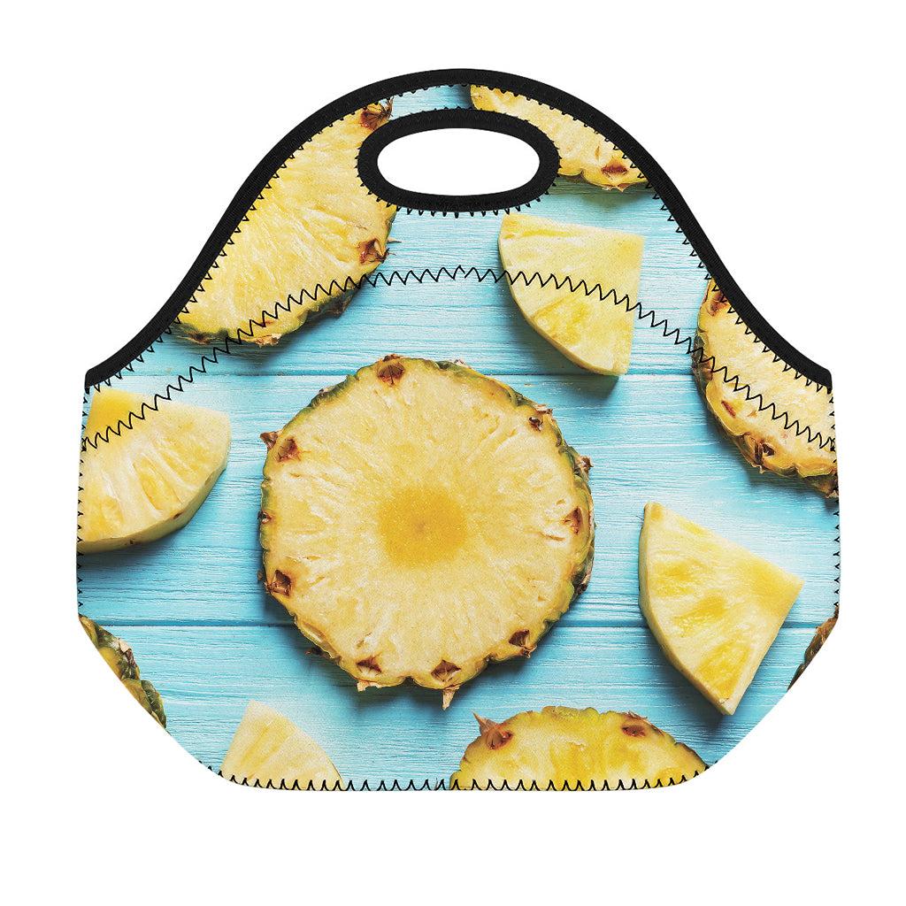 Sliced Pineapple Print Neoprene Lunch Bag