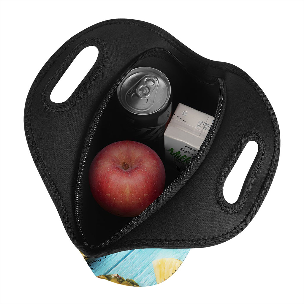 Sliced Pineapple Print Neoprene Lunch Bag
