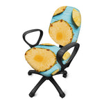 Sliced Pineapple Print Office Chair Cover