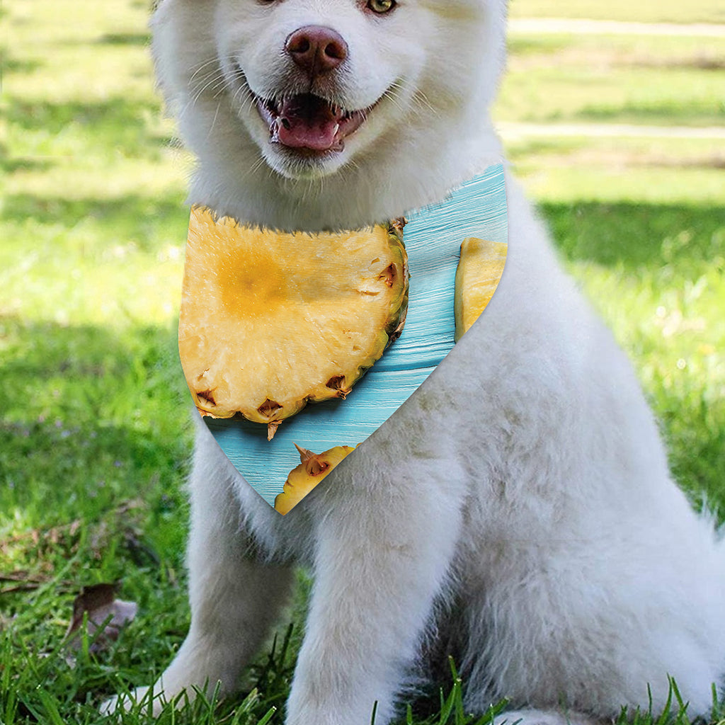 Sliced Pineapple Print Over The Collar Dog Bandana