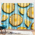 Sliced Pineapple Print Pencil Pleat Curtains