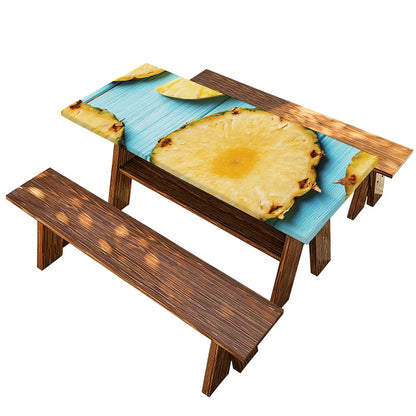 Sliced Pineapple Print Picnic Table Cover
