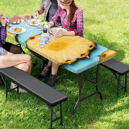 Sliced Pineapple Print Picnic Table Cover
