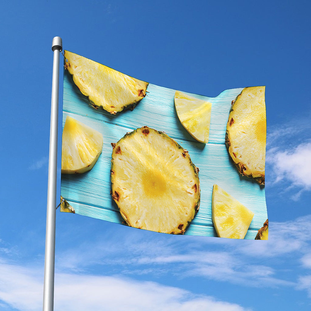 Sliced Pineapple Print Polyester Flag