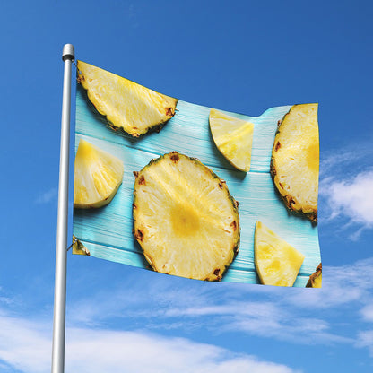 Sliced Pineapple Print Polyester Flag