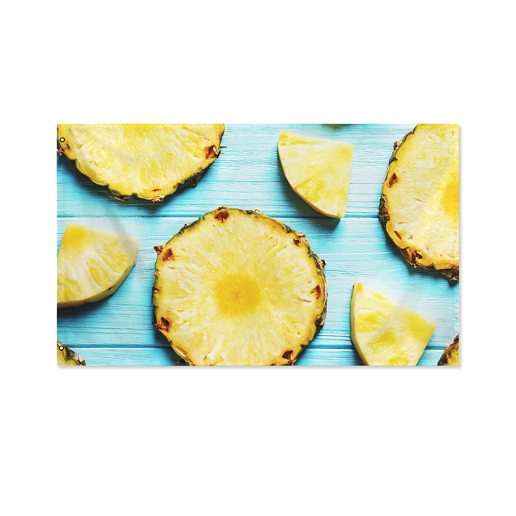 Sliced Pineapple Print Polyester Flag