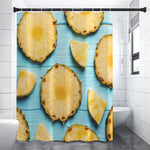 Sliced Pineapple Print Premium Shower Curtain