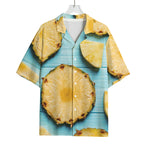 Sliced Pineapple Print Rayon Hawaiian Shirt