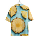 Sliced Pineapple Print Rayon Hawaiian Shirt