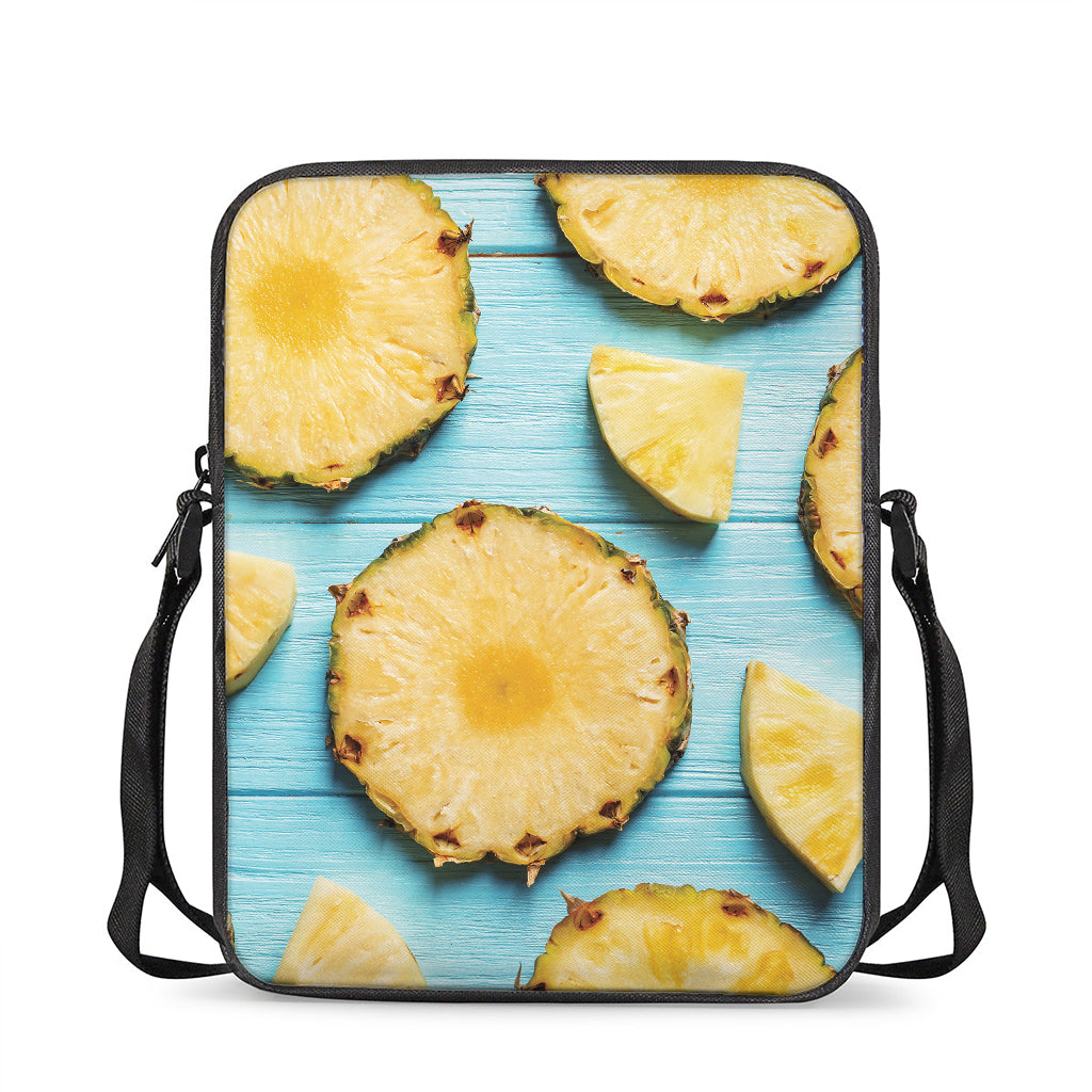 Sliced Pineapple Print Rectangular Crossbody Bag