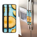 Sliced Pineapple Print Refrigerator Handle Covers
