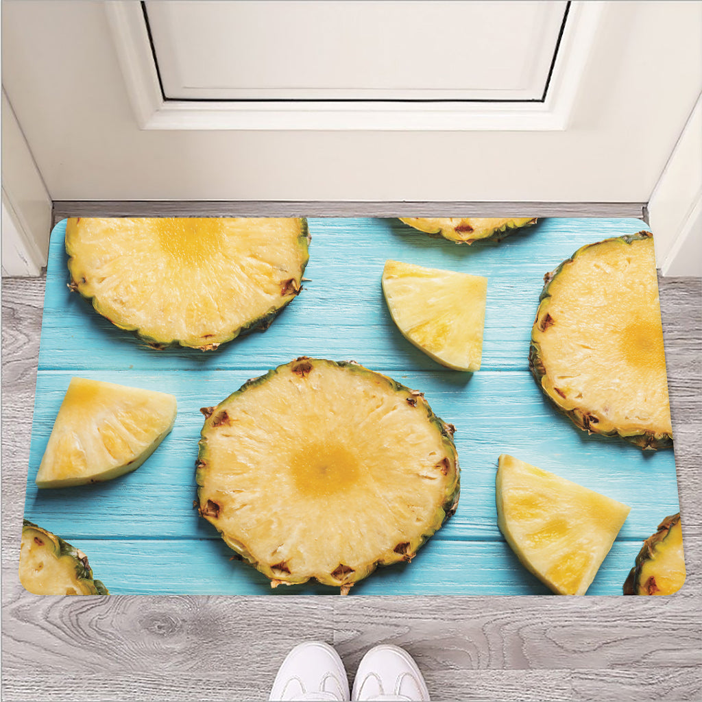 Sliced Pineapple Print Rubber Doormat