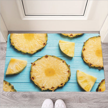 Sliced Pineapple Print Rubber Doormat