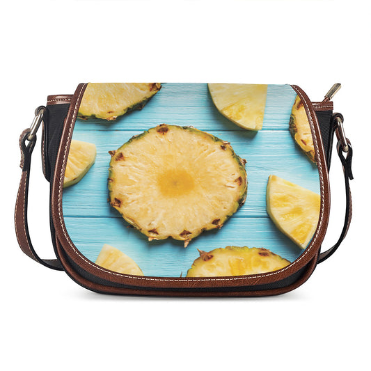 Sliced Pineapple Print Saddle Bag
