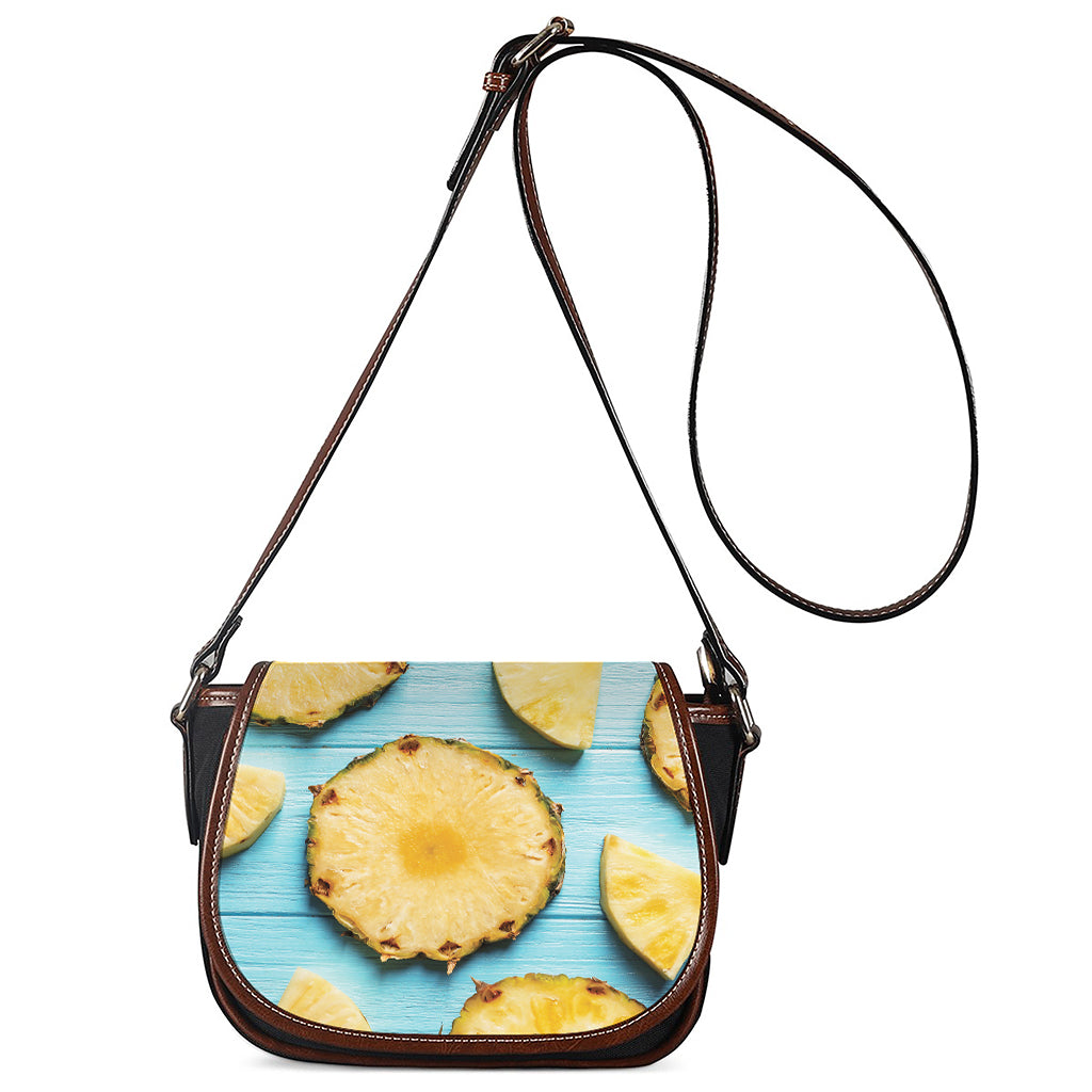 Sliced Pineapple Print Saddle Bag