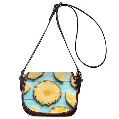 Sliced Pineapple Print Saddle Bag