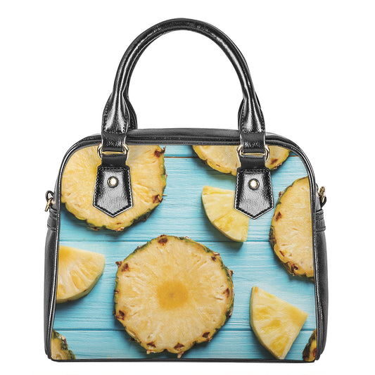 Sliced Pineapple Print Shoulder Handbag