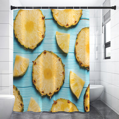 Sliced Pineapple Print Shower Curtain