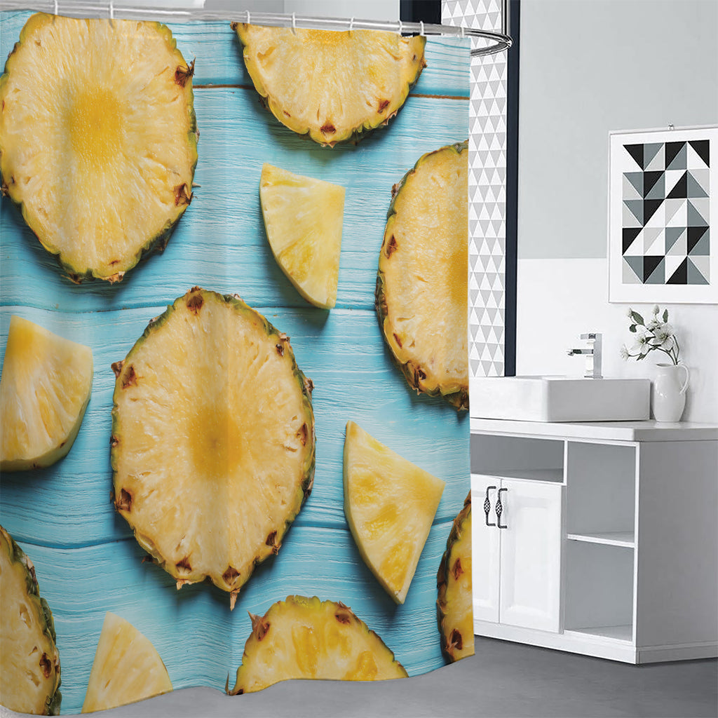 Sliced Pineapple Print Shower Curtain