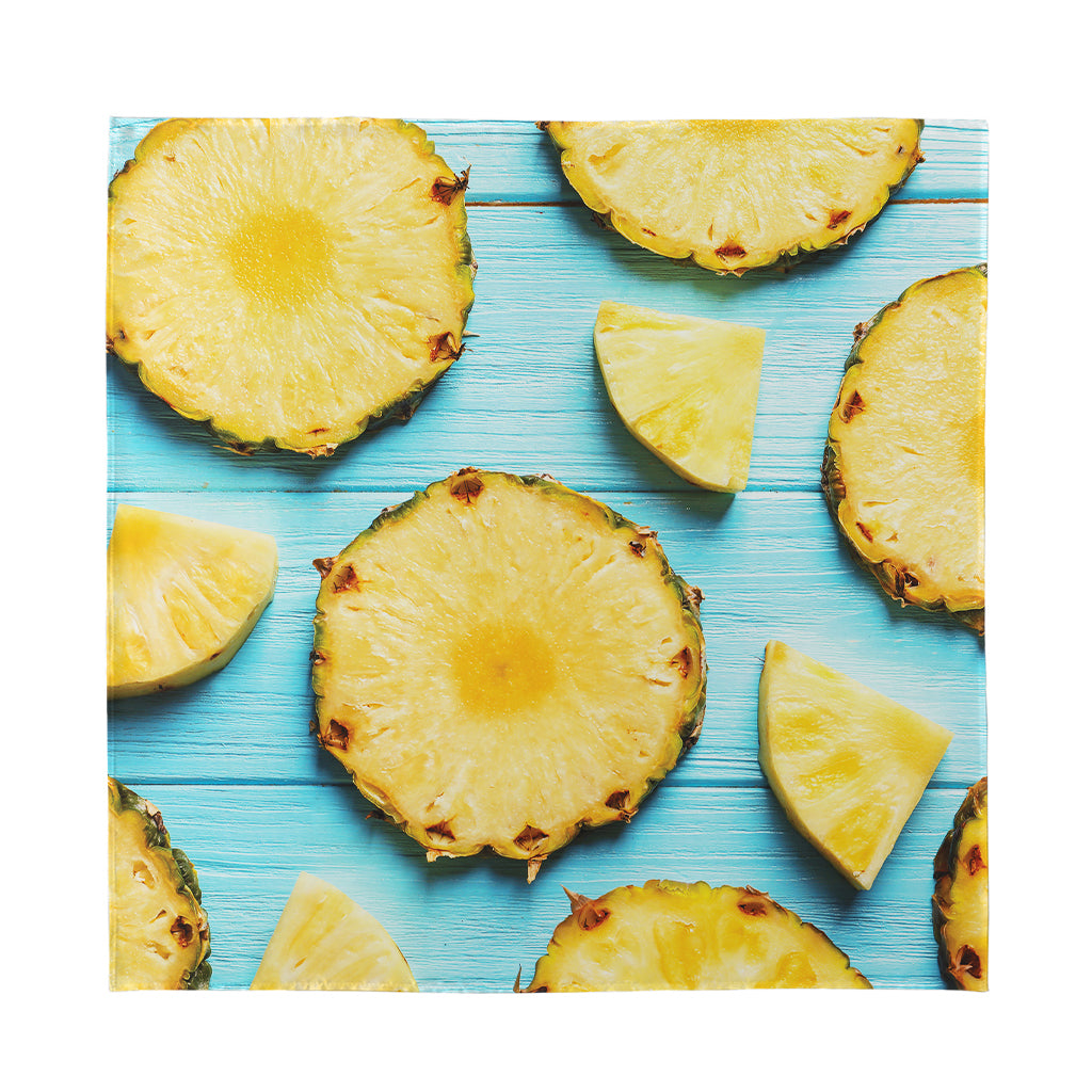 Sliced Pineapple Print Silk Bandana