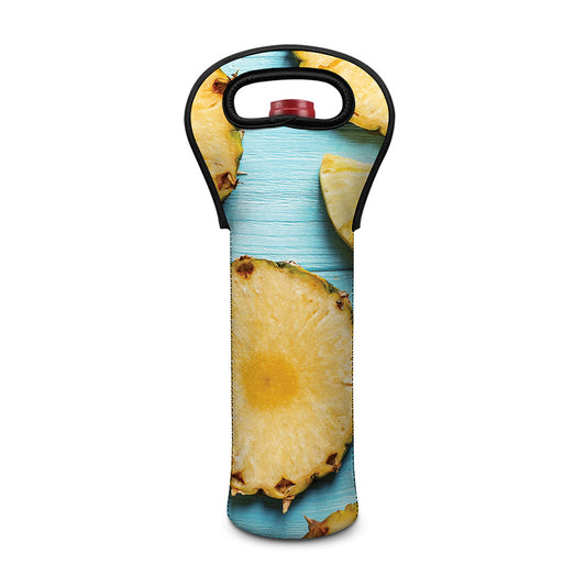 Sliced Pineapple Print Single Neoprene Wine Tote