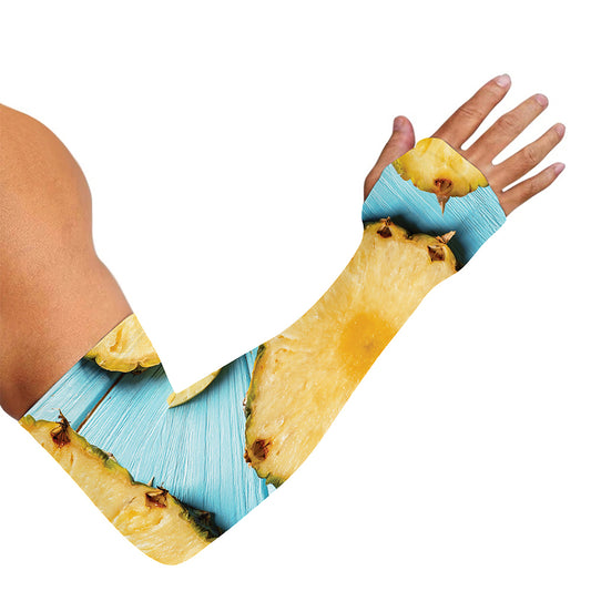 Sliced Pineapple Print Sun Protection Arm Sleeves