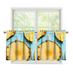 Sliced Pineapple Print Tier Curtains